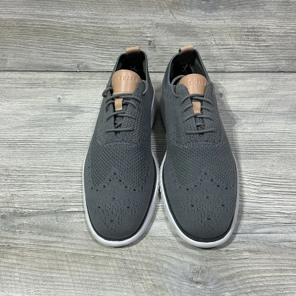 Cole Haan 2.Zerogrand Stitchlite Wingtip Oxford Men's Size 10 M Gray Knit C27947